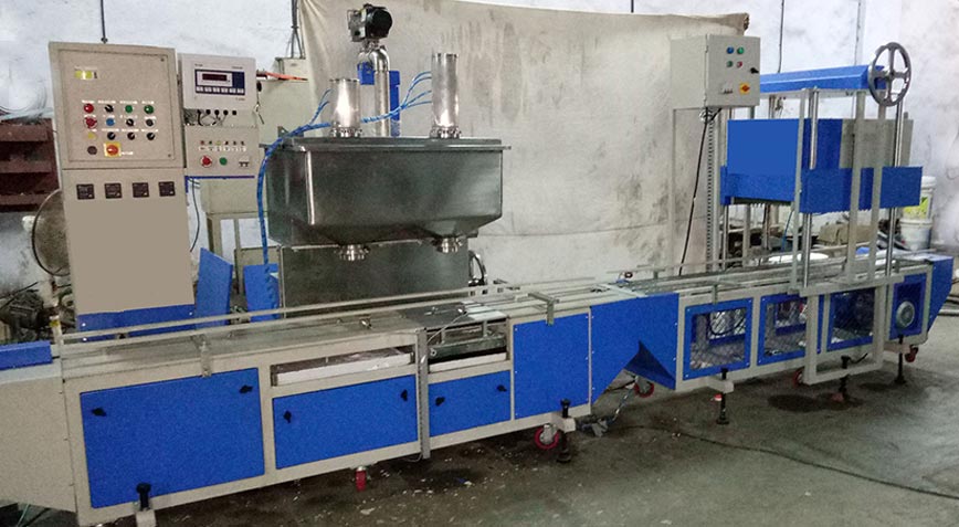 Automatic 2 Nozzle Paint Filling Machine and Online Lid Pressing Machine