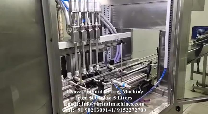 Automatic 4 Nozzle Liquid Filling Machine